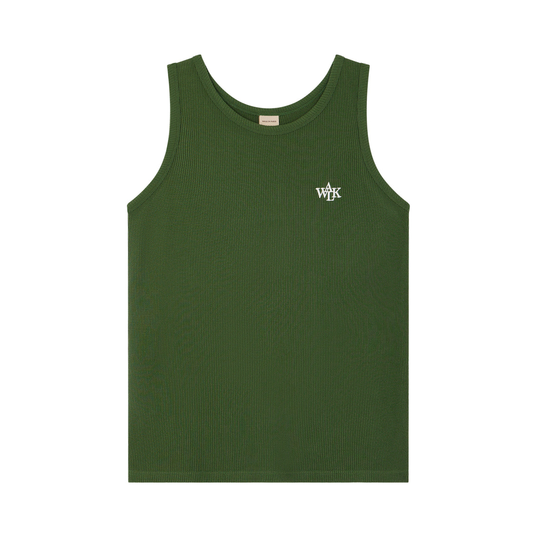 The green embroidered tank top