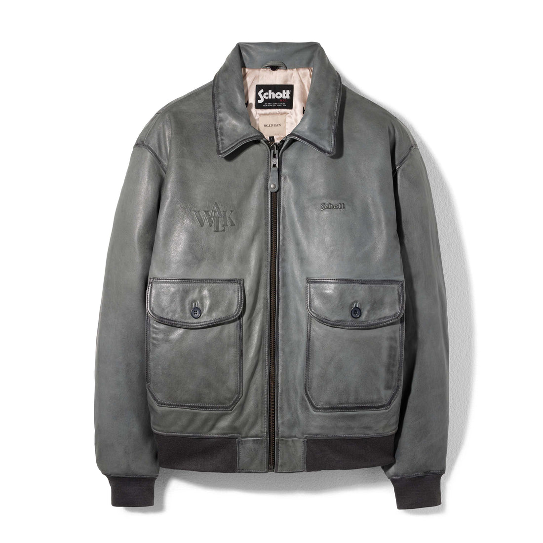 Walk in Paris X Schott NYC ® - Flight jacket grise