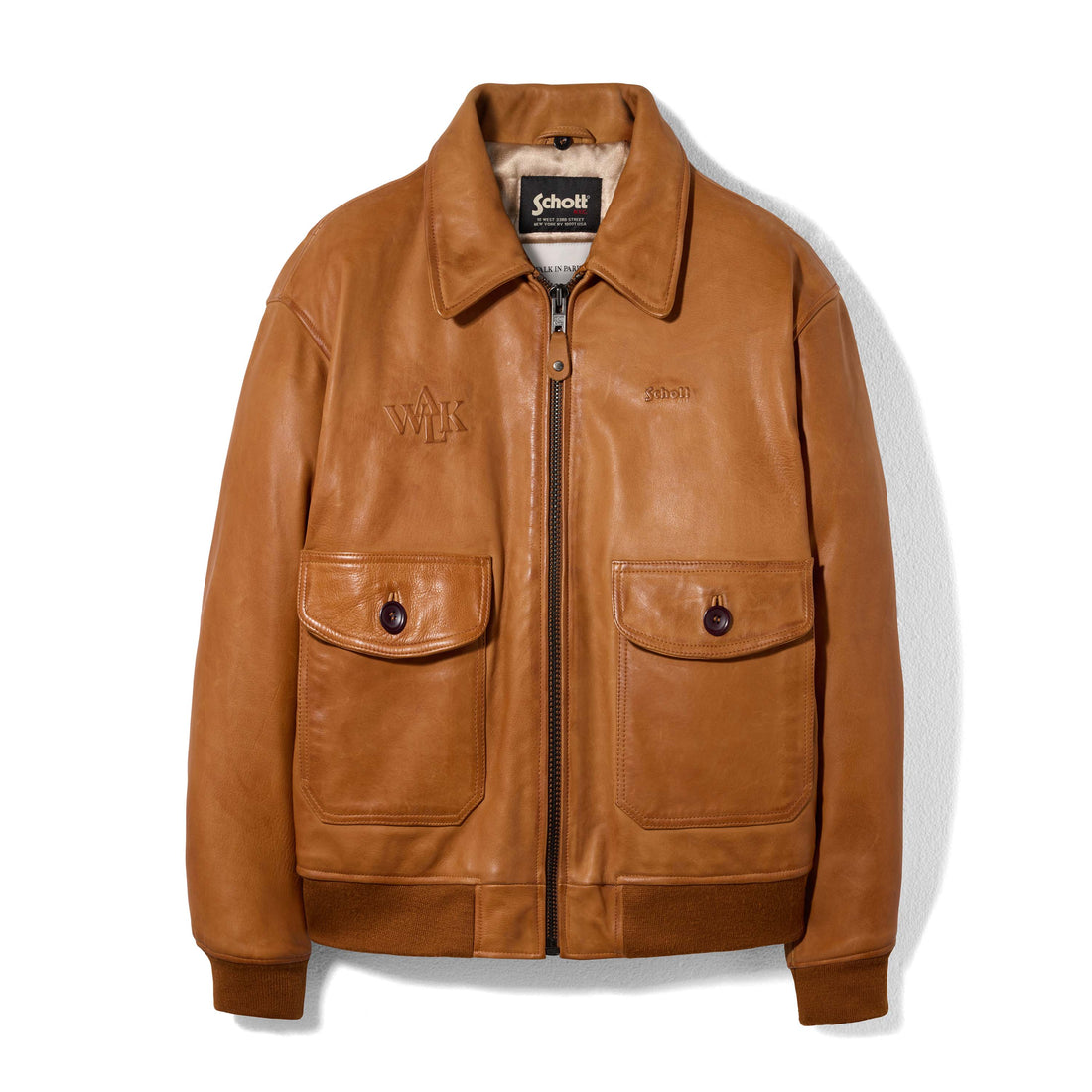 Walk in Paris X Schott NYC ® - Flight jacket camel