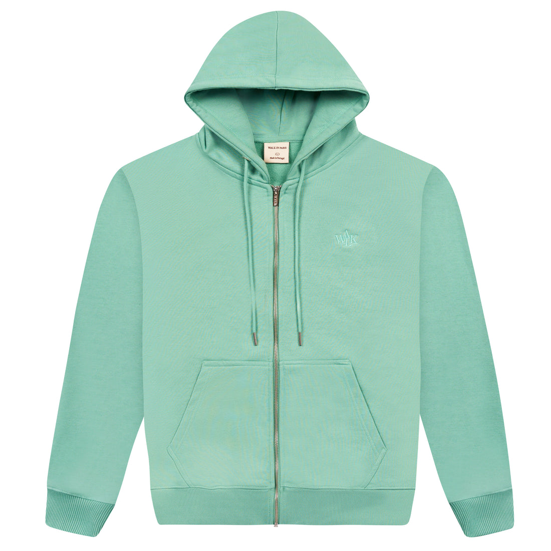 Le hoodie zippé vert d'eau