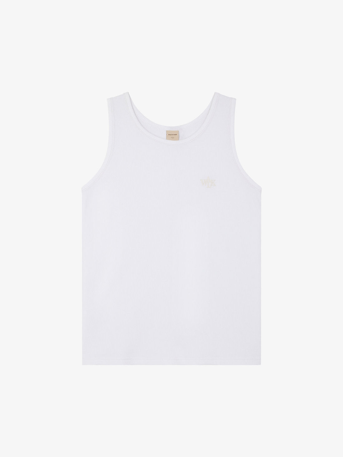 The white embroidered tank top