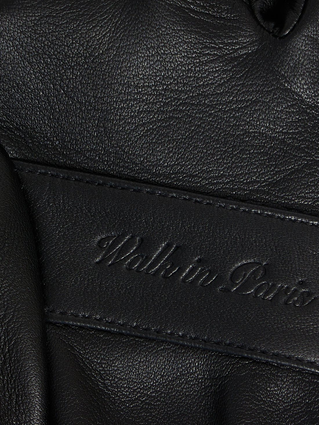 Black leather driving gloves