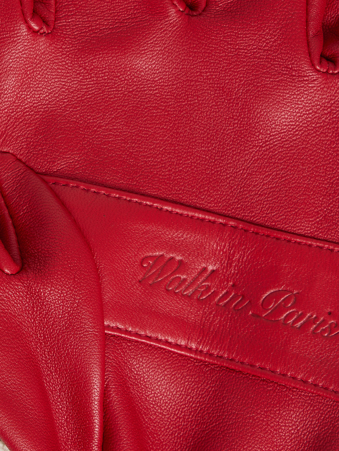 Red leather driving gloves