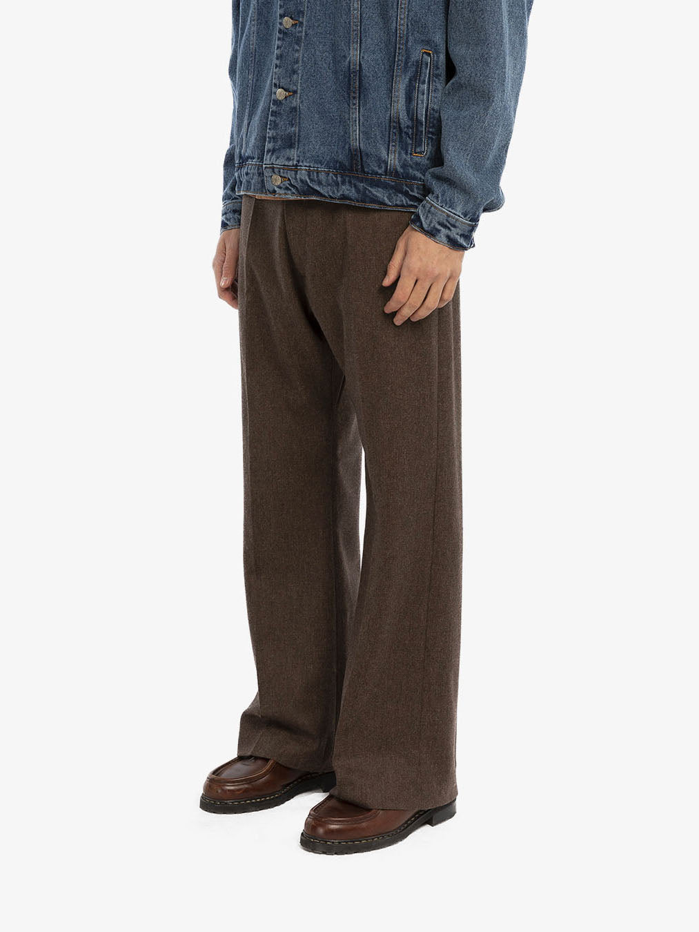 Brown wool suit pants