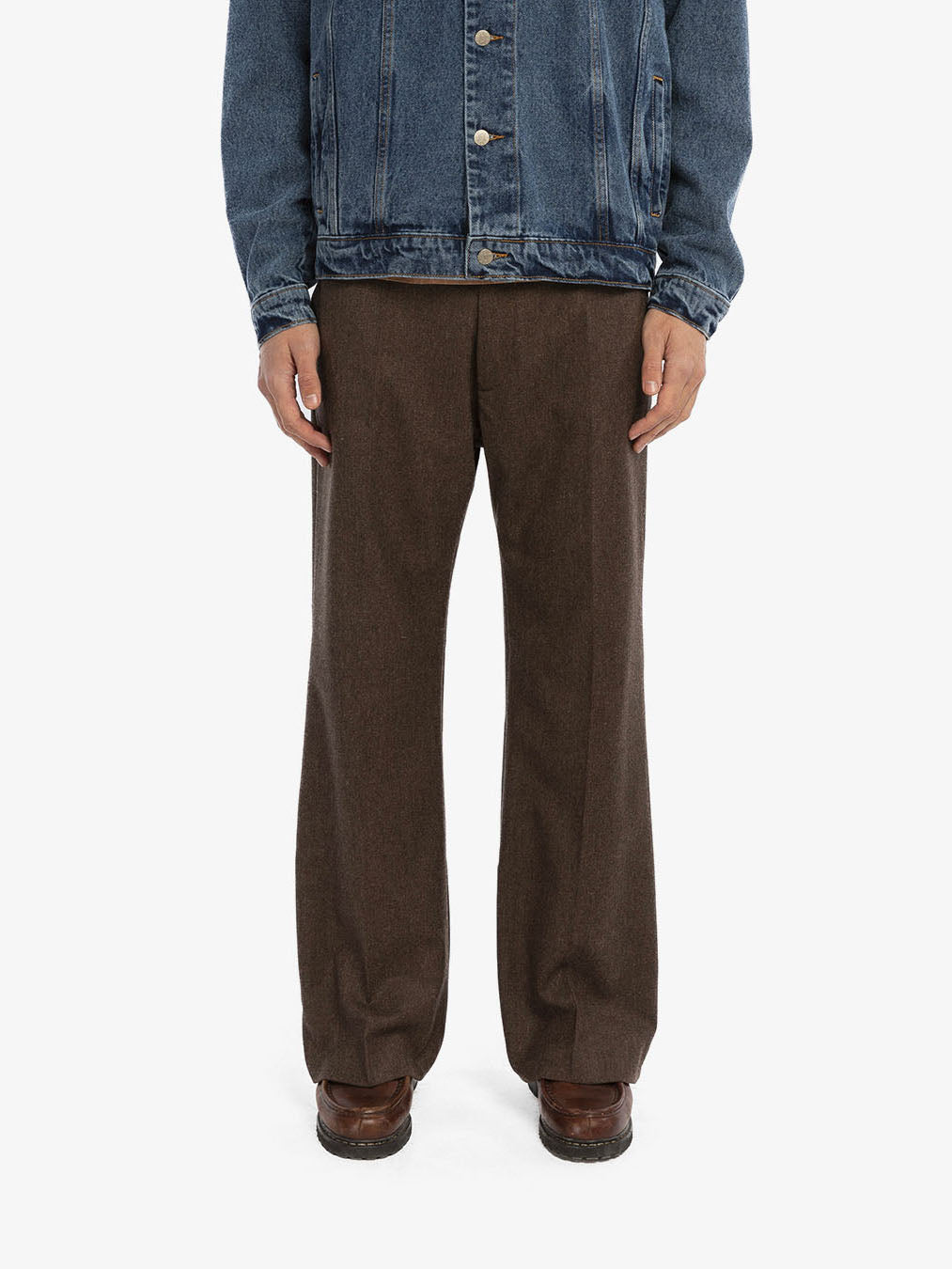 Brown wool suit pants