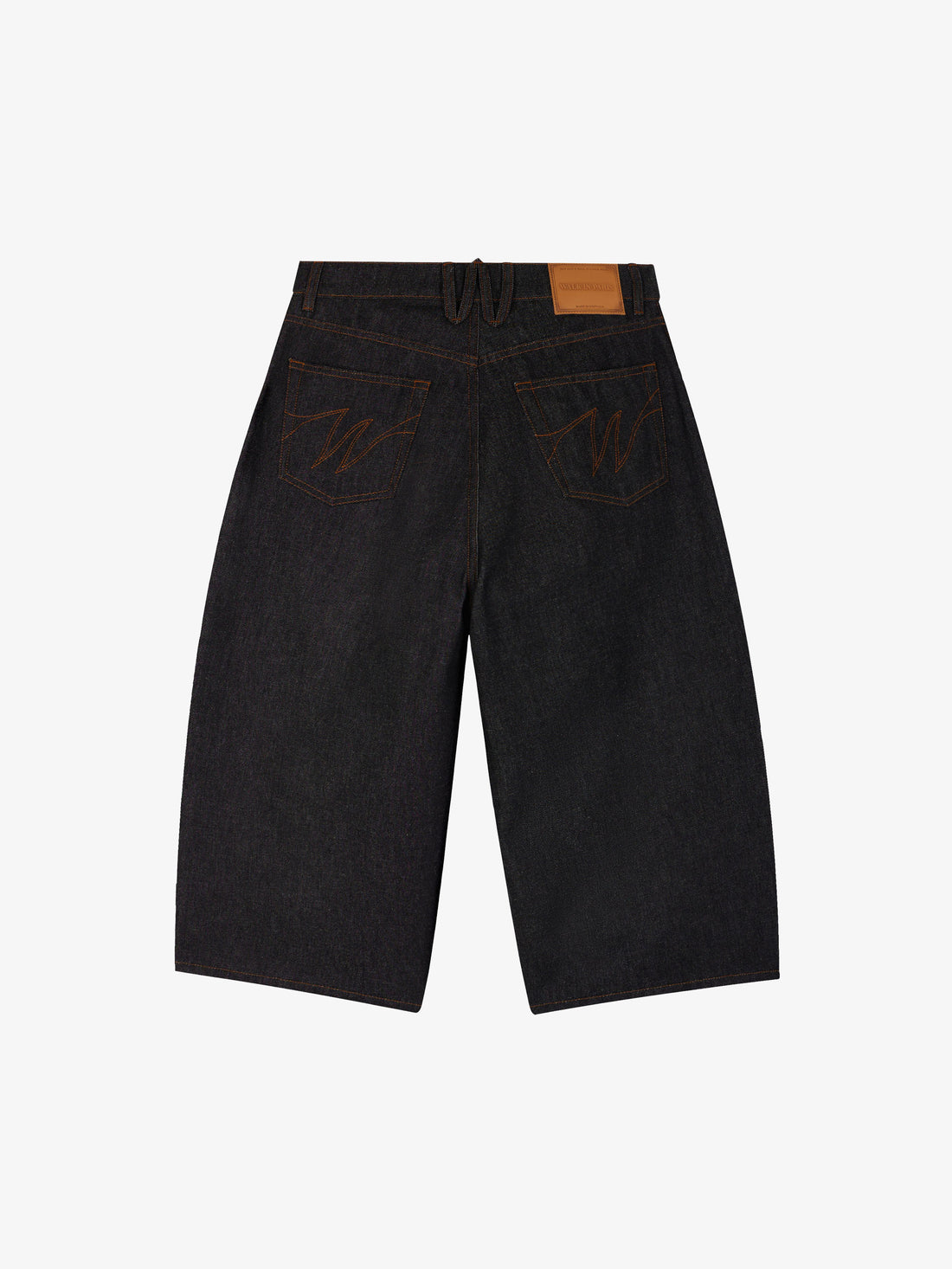 Raw denim balloon shorts