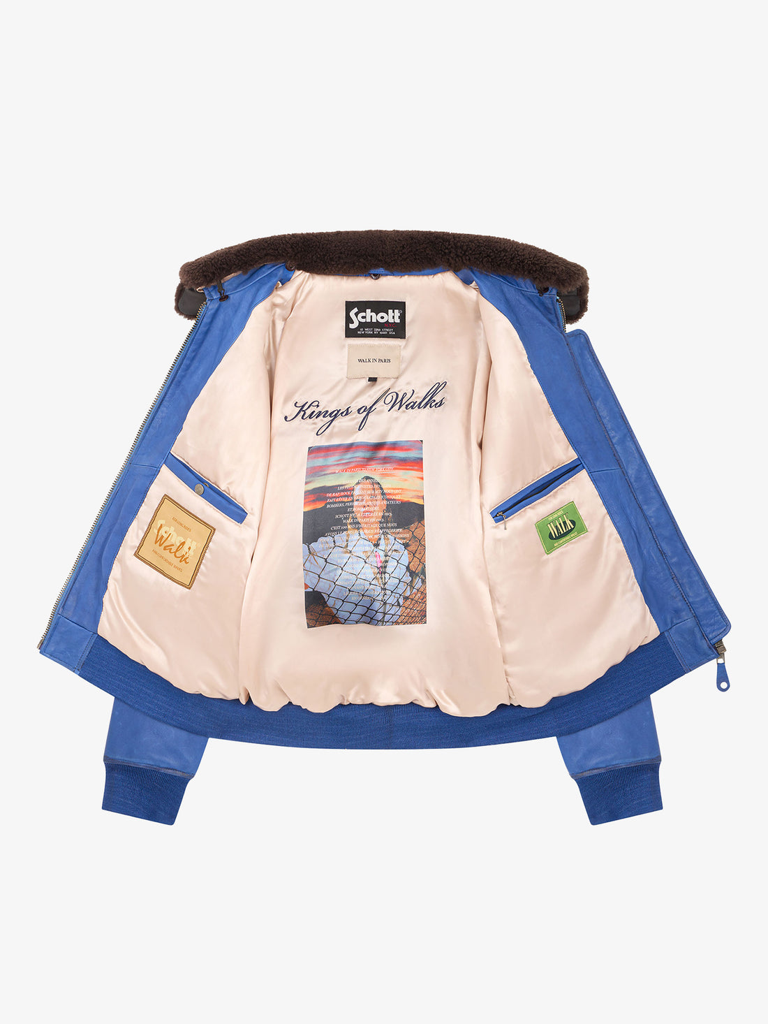 Walk in Paris X Schott NYC ® - Flight jacket bleu
