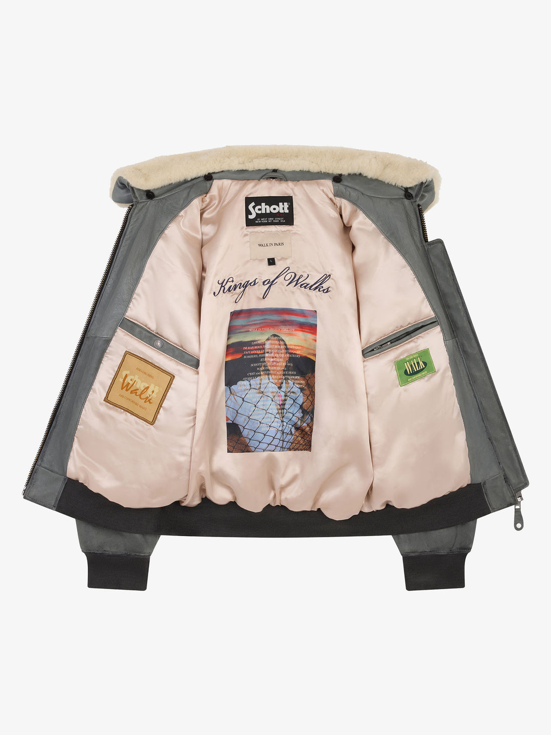 Walk in Paris X Schott NYC ® - Flight jacket grise