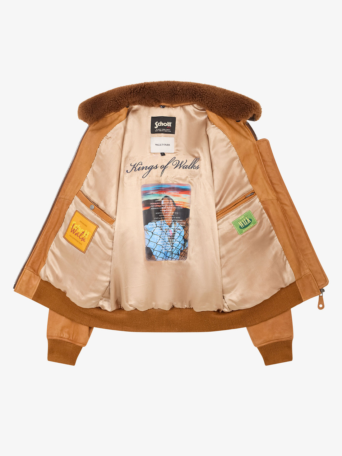 Walk in Paris X Schott NYC ® - Flight jacket camel