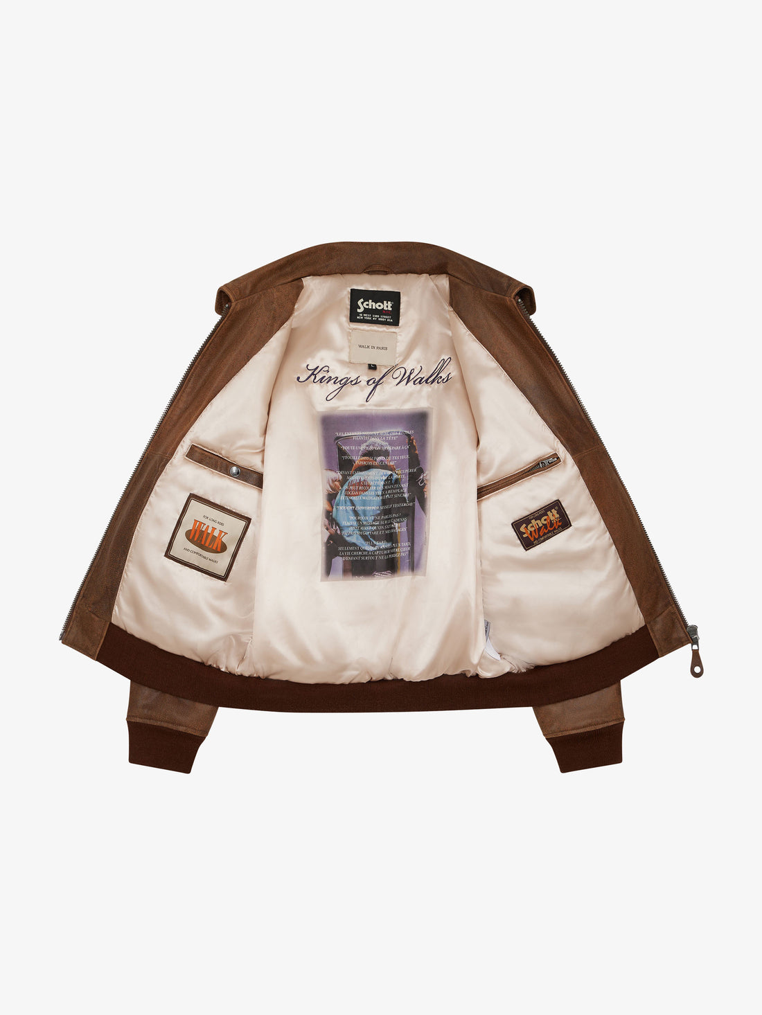Walk in Paris X Schott NYC ® - Ambre flight jacket
