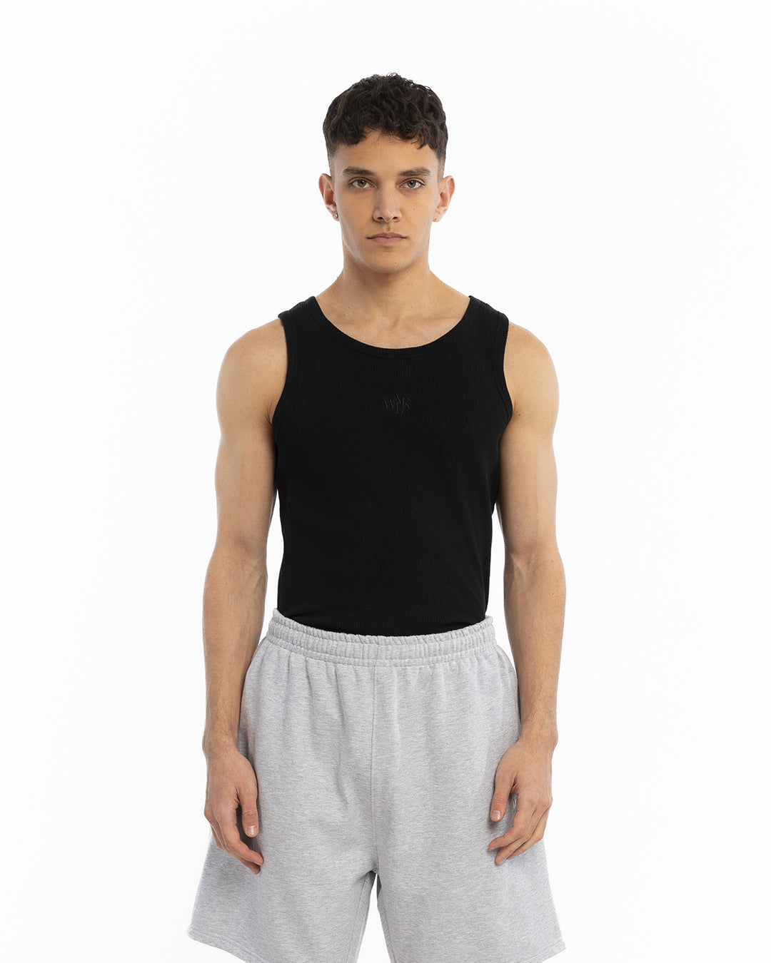 The black waffle tank top