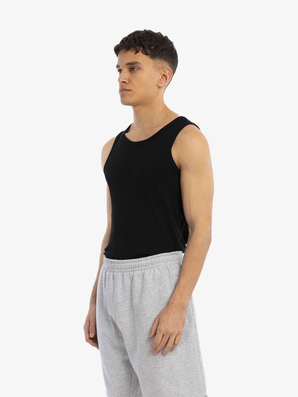 The black waffle tank top