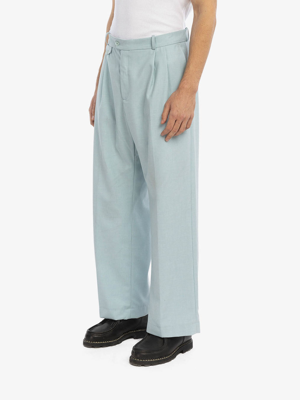 The blue suit pants