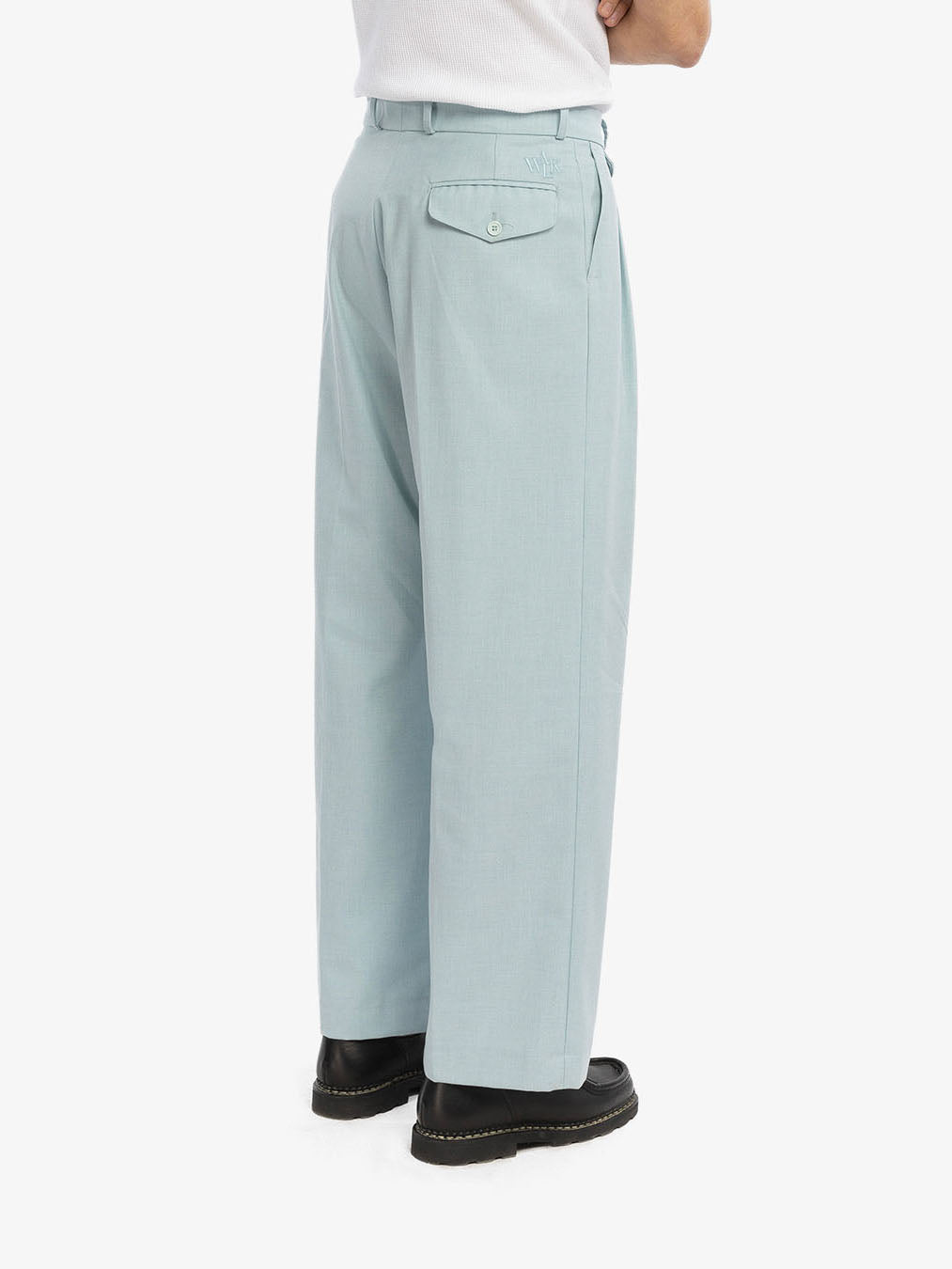 The blue suit pants