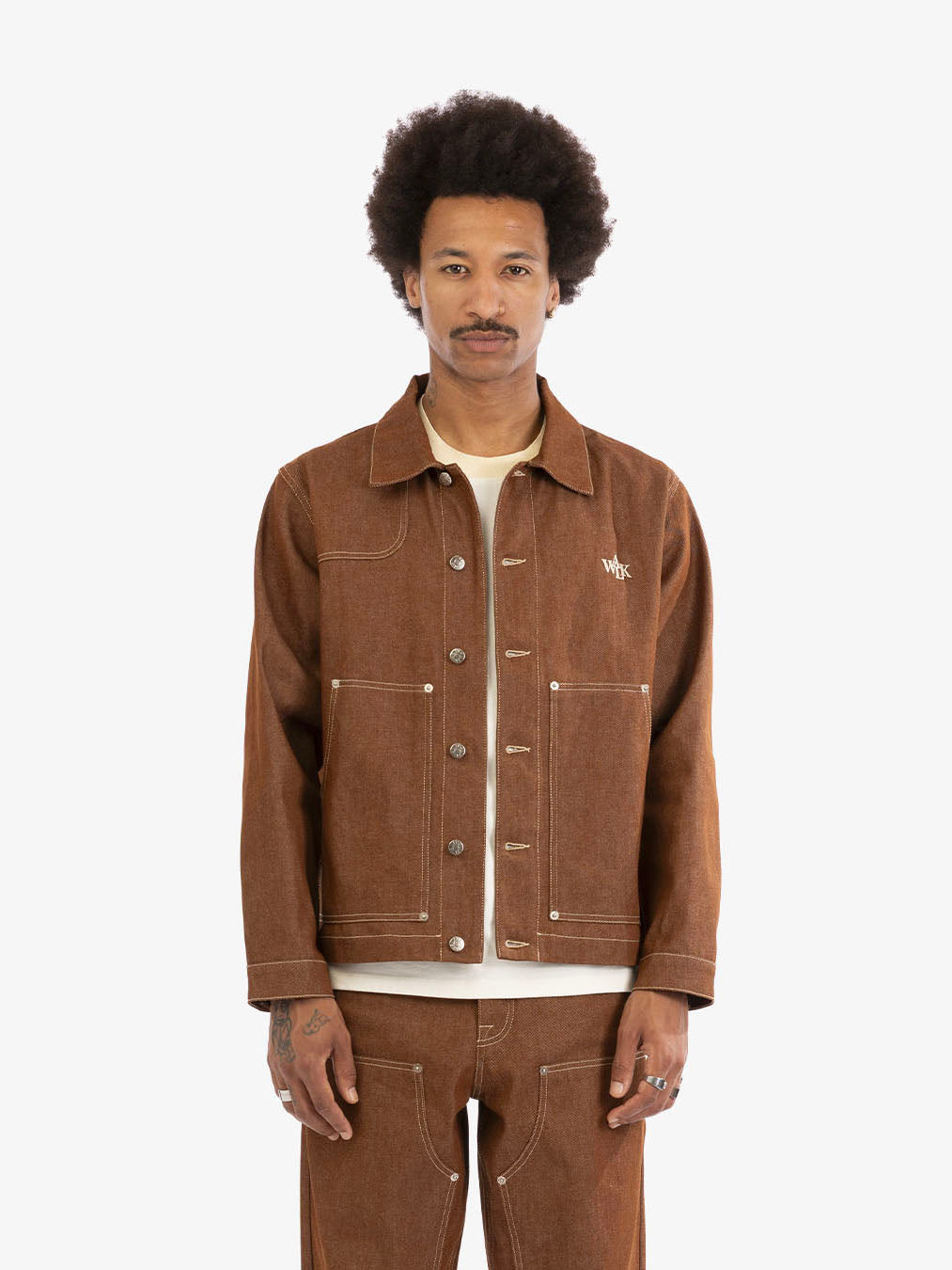 La veste de menuisier en denim marron