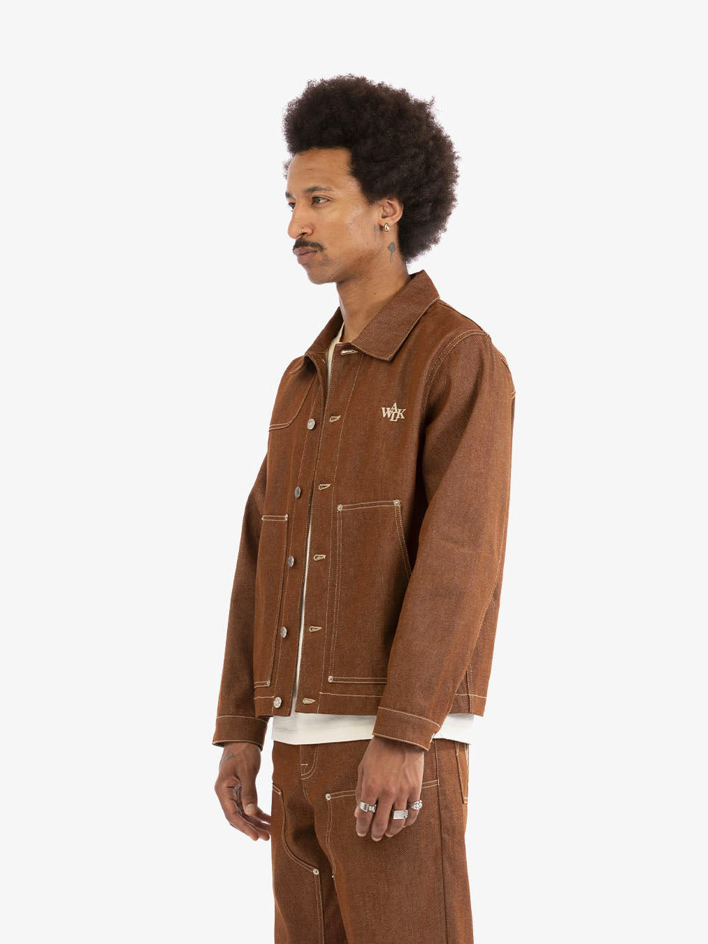 La veste de menuisier en denim marron