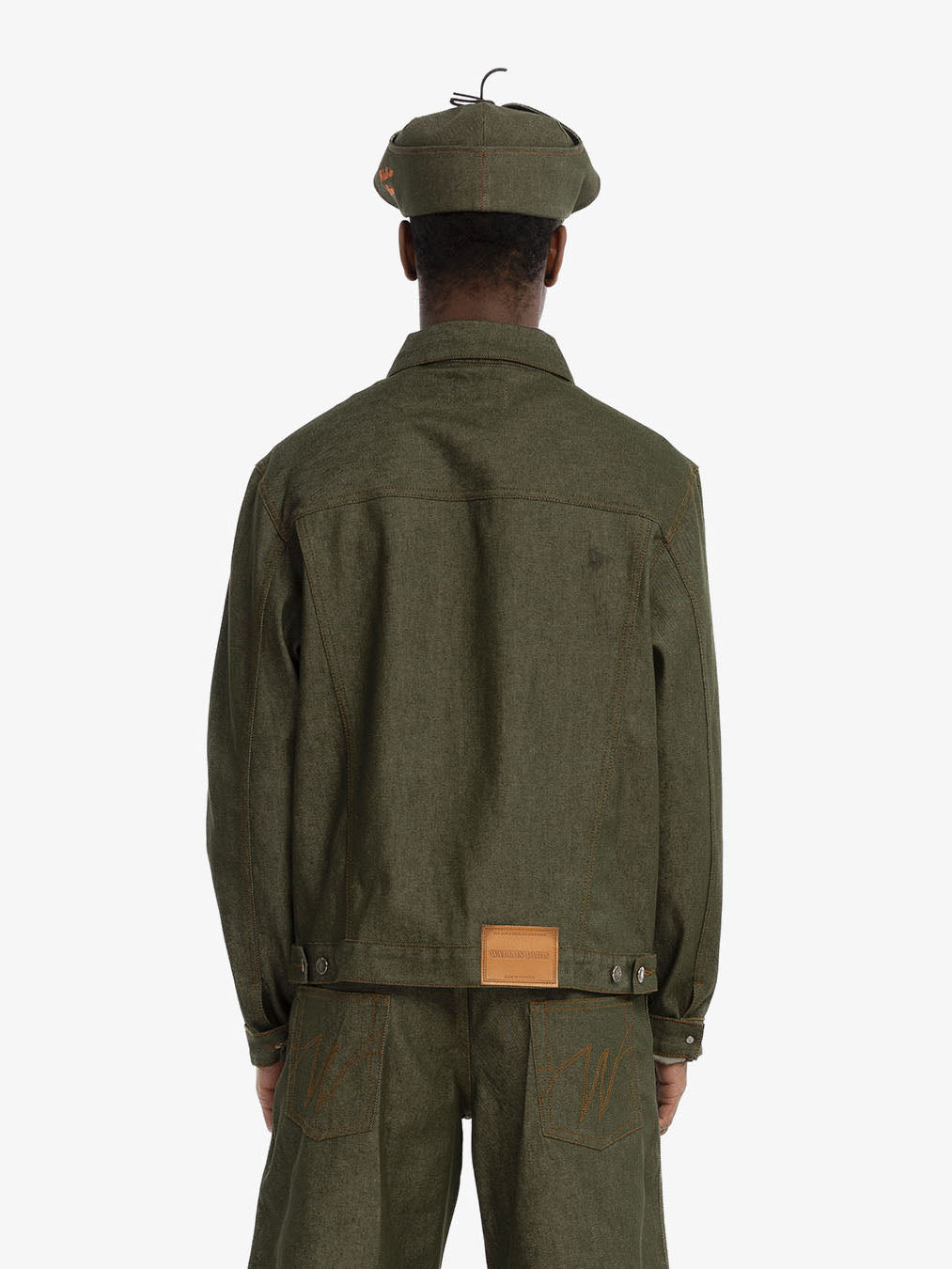 Raw green denim jacket