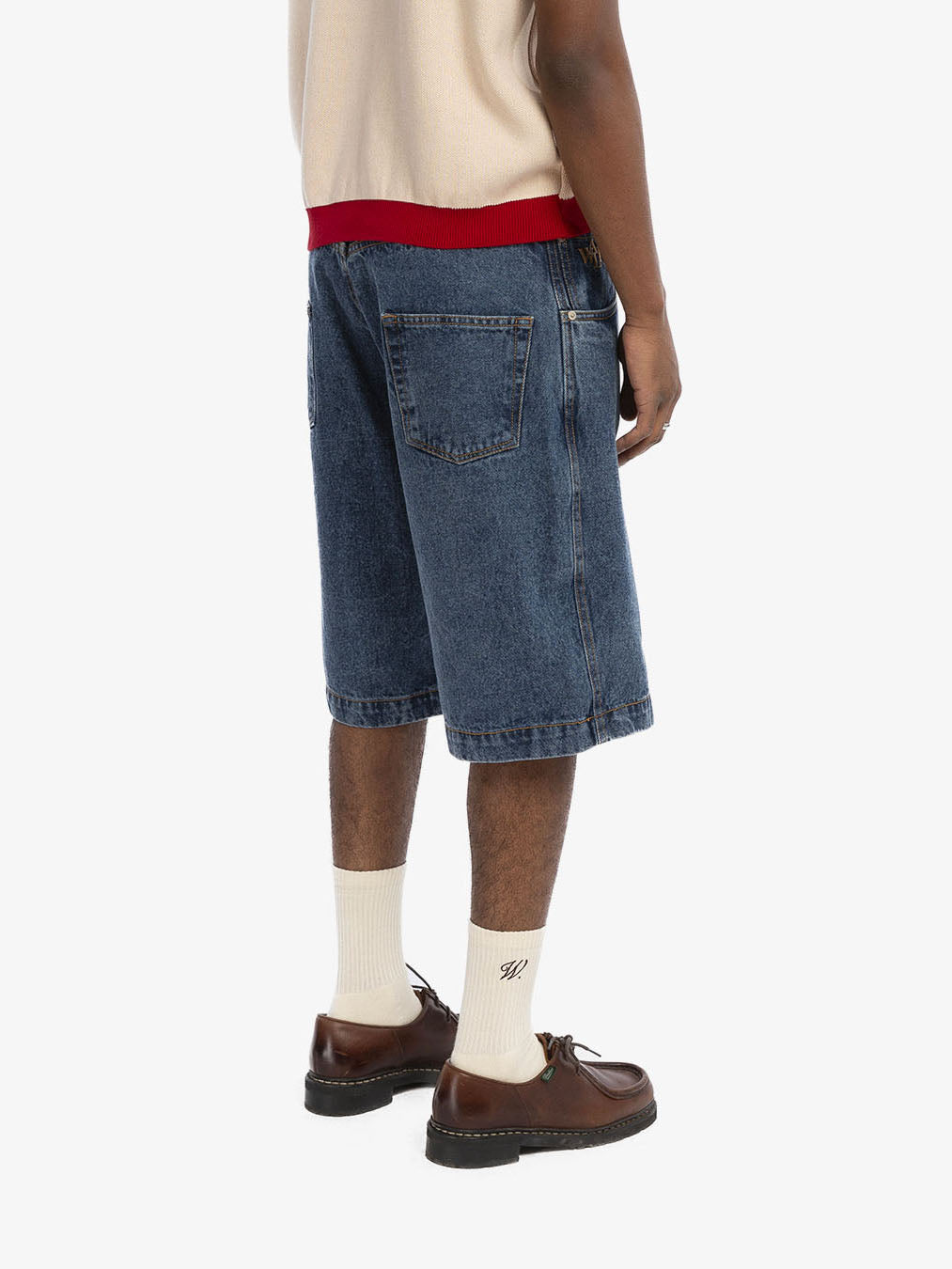 The light blue denim baggy shorts