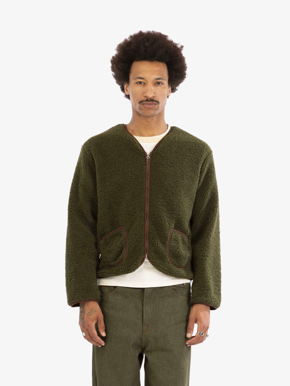 La veste de berger verte à manches longues