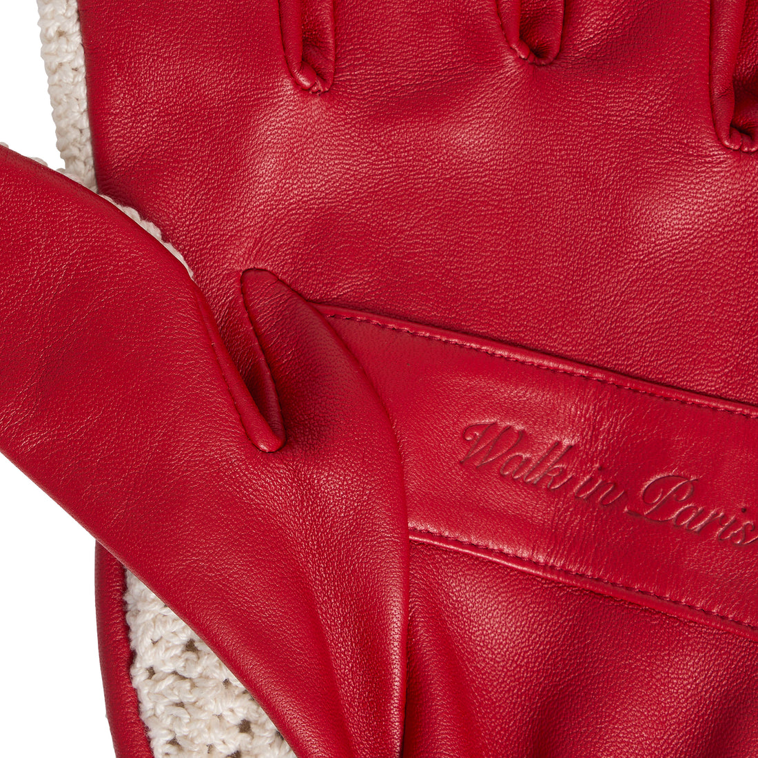 Red leather driving gloves