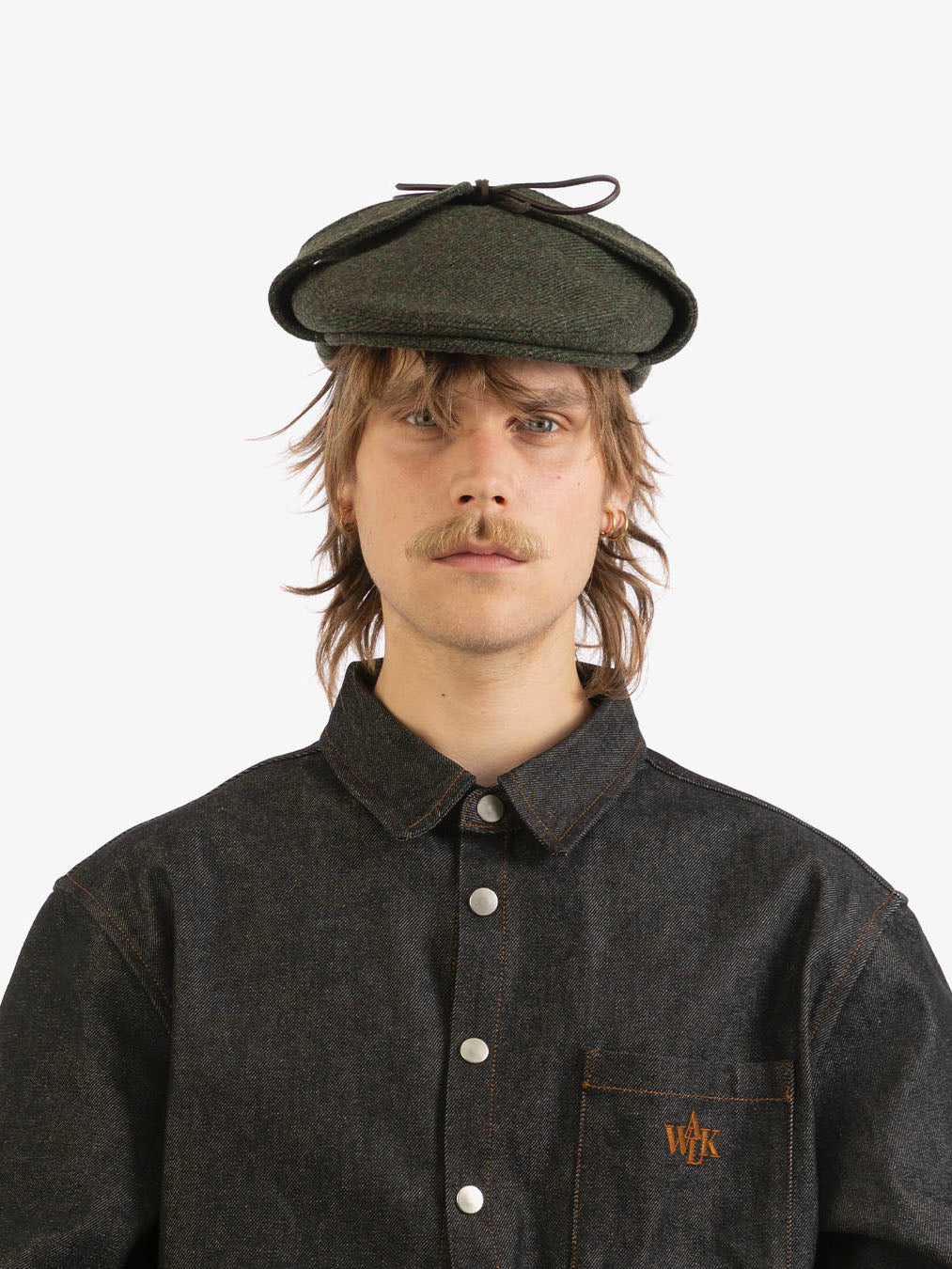 Forest green wool Sherlock beret