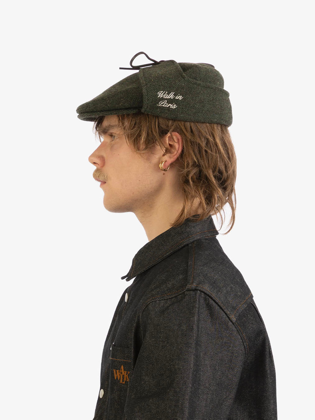 Forest green wool Sherlock beret