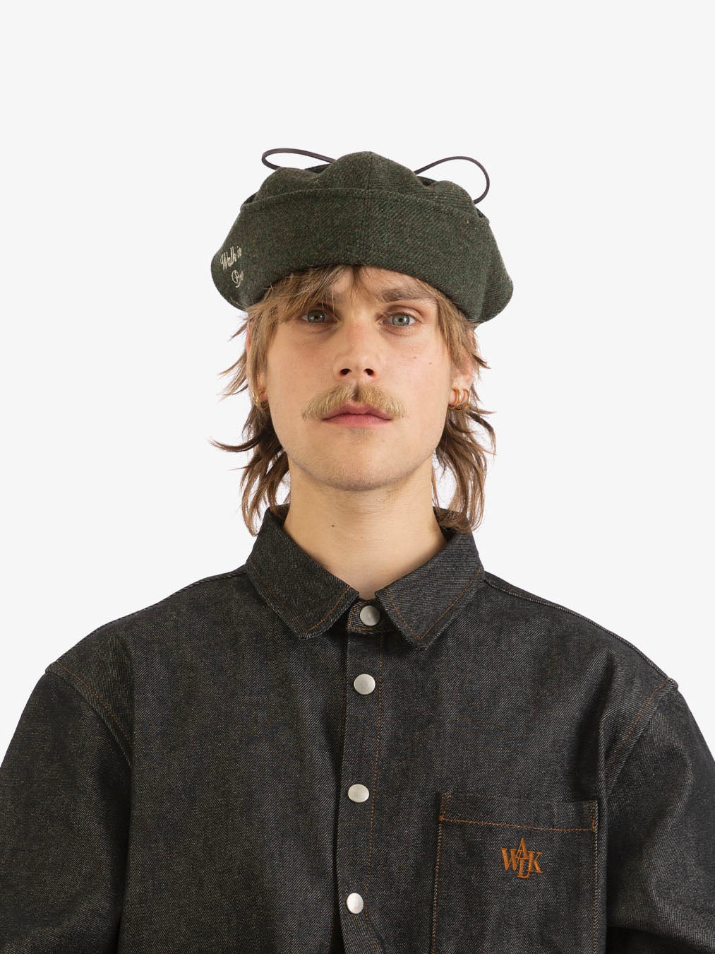 Forest green wool Sherlock beret