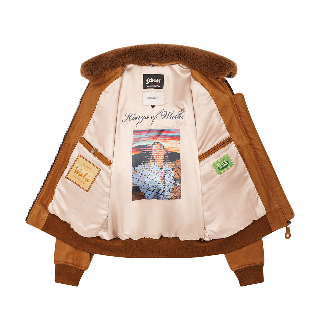 Walk in Paris X Schott NYC ® - Flight jacket camel