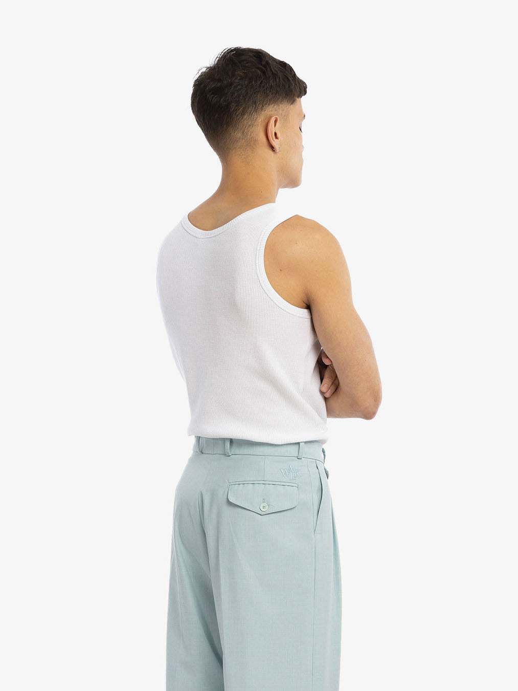 The white waffle tank top