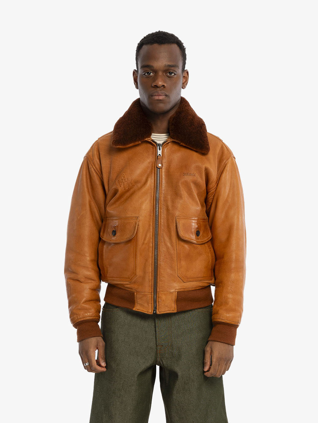 Walk in Paris X Schott NYC ® - Flight jacket camel