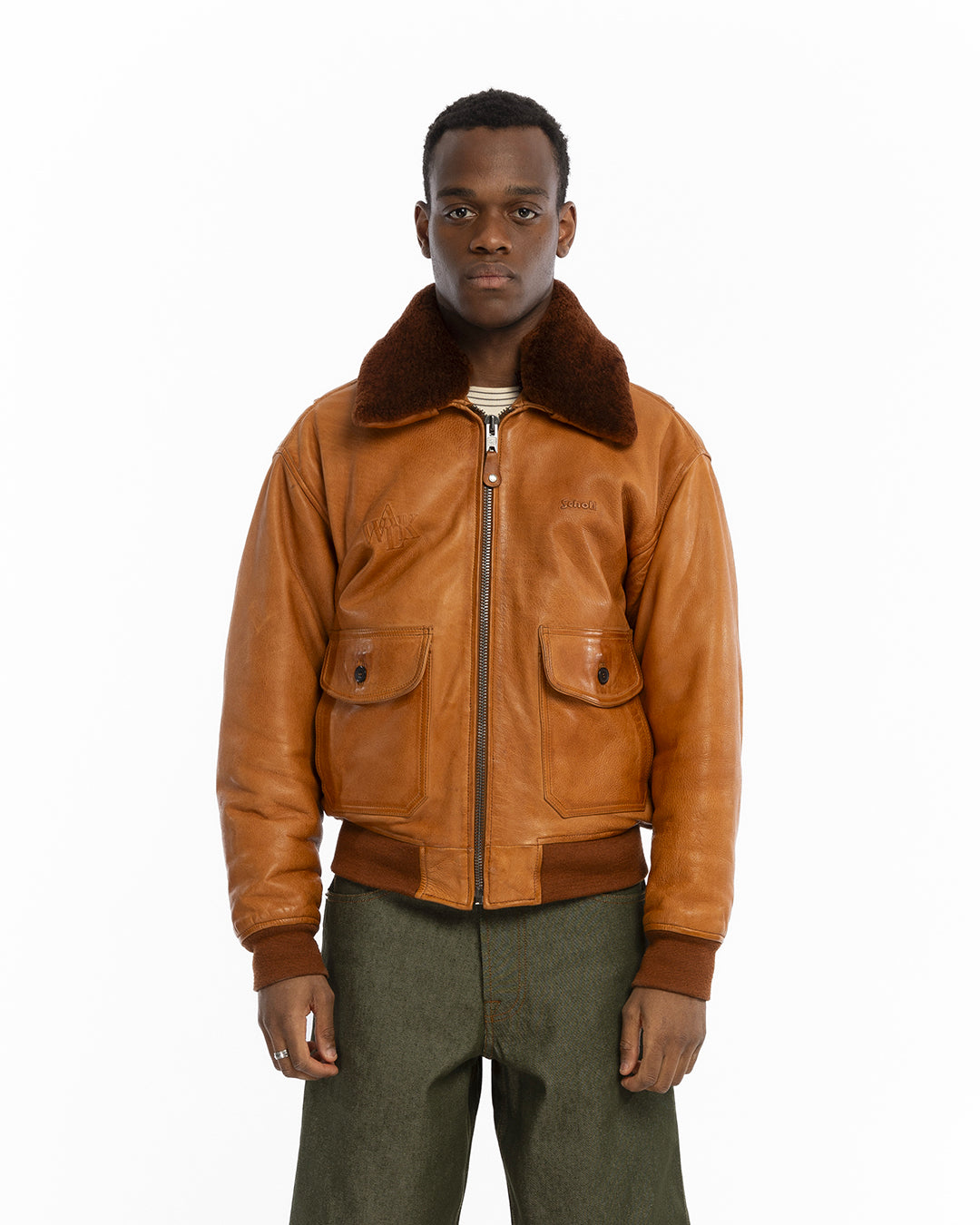 exclusive for ロンハーマンSchott Ma1 Schott(ショット) ×Ron Herman TYPE MA-1 レザーフライト