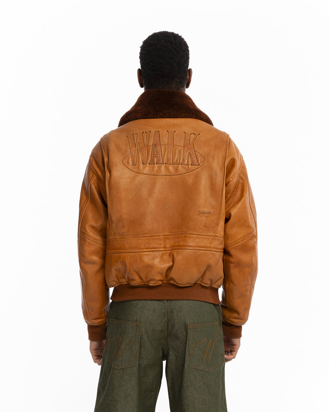camel leather blazer