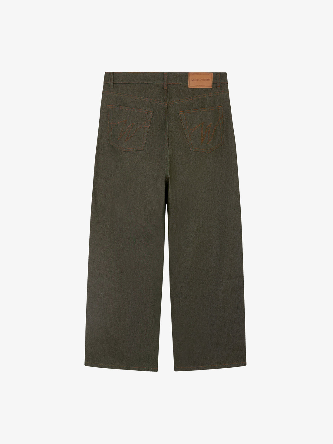 Raw green denim baggy