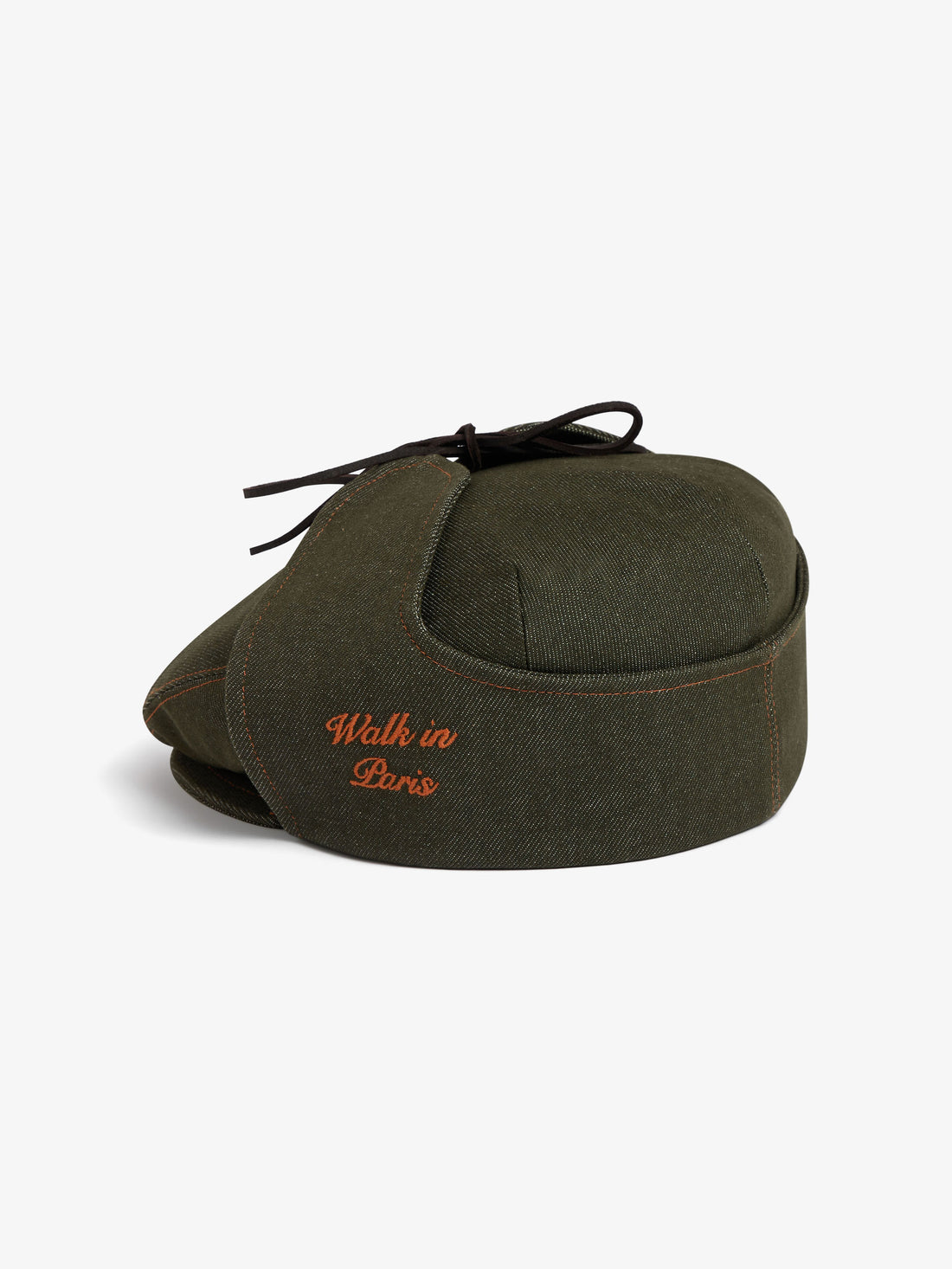 Raw green denim Sherlock beret