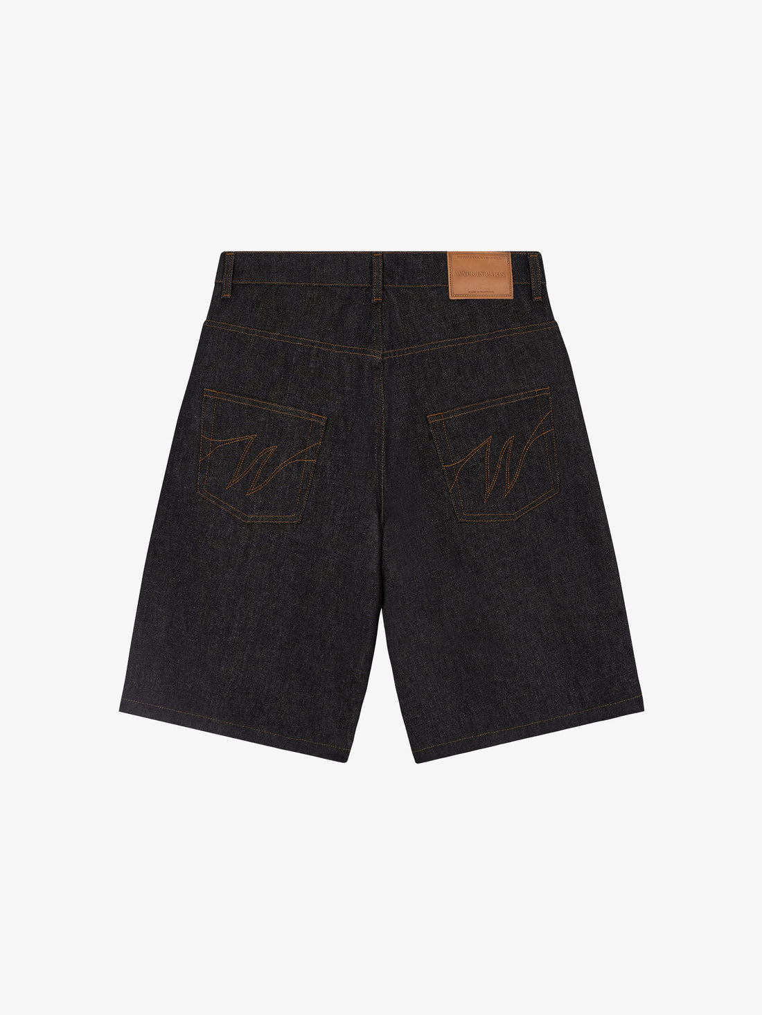 Raw denim baggy shorts