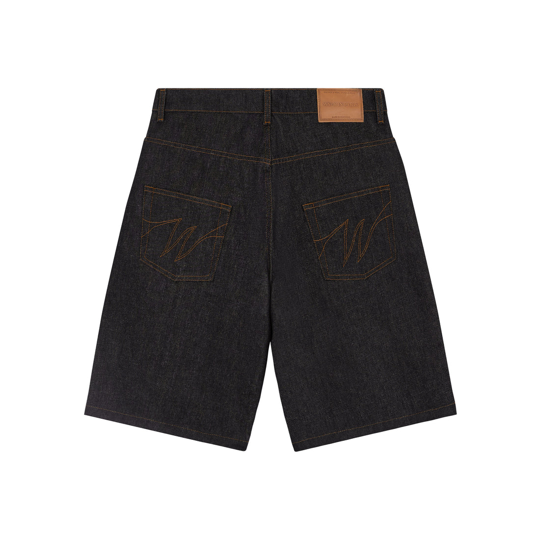 The raw denim baggy shorts