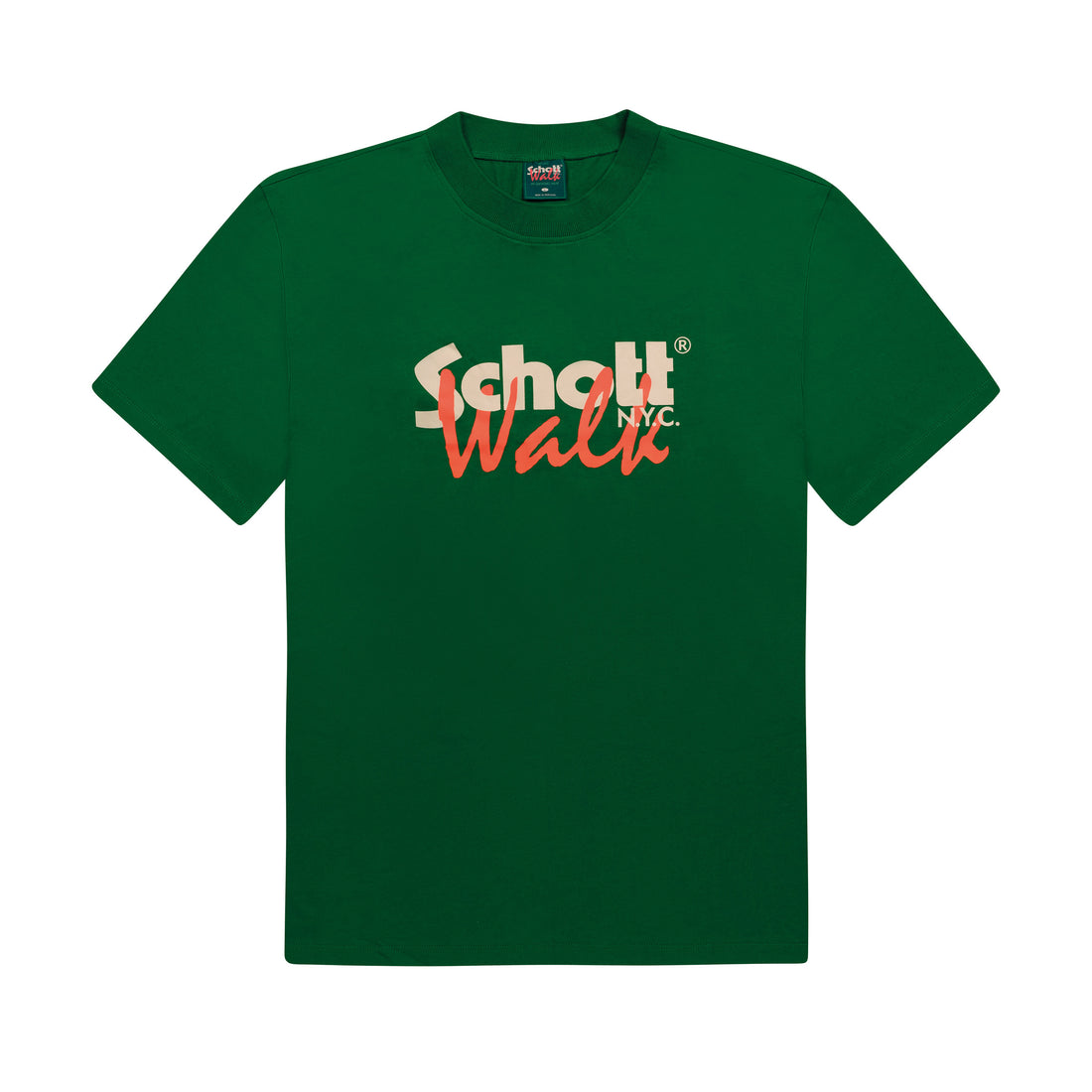 Walk in Paris x Schott NYC - Le T-shirt vert "Paris New York"